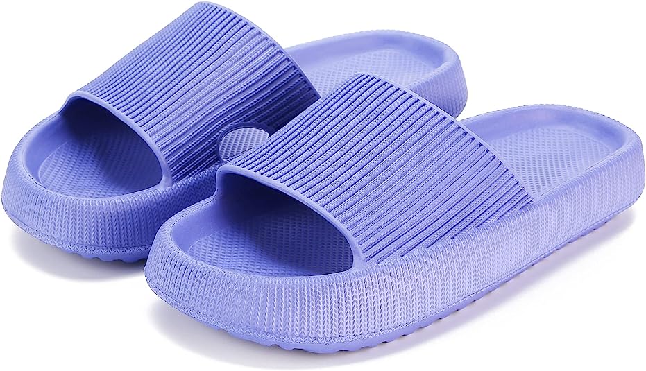 rosyclo Cloud Slippers for Women and Men, Massage Shower Bathroom Non-Slip Quick Drying Open Toe Super Soft Comfy Thick Sole Home House Cloud Cushion Slide Sandals for Indoor & Outdoor Platform Shoes