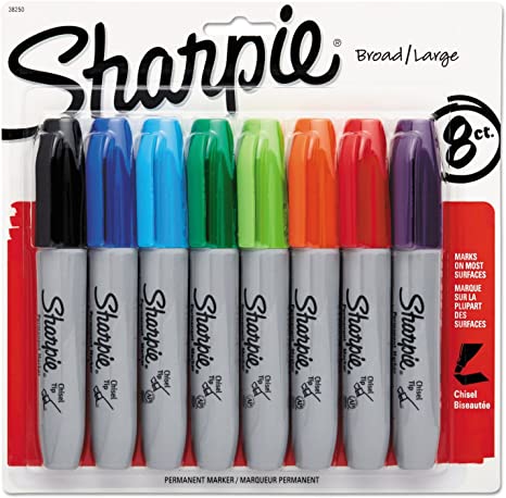 Sharpie 38250Pp Permanent Marker 5.3Mm Chisel Tip Assorted 8/Set