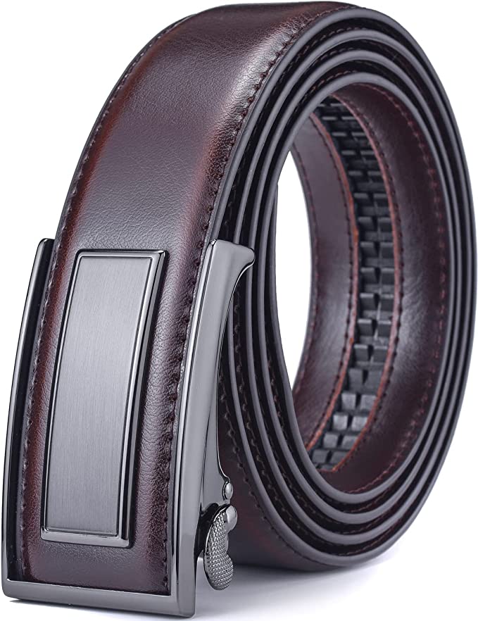 Men’s Belt Beltox Ratchet Dress Leather Buckle Belt Black Brown Blue 1 3/8” Gift Box