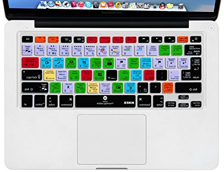 XSKN Adobe Lightroom Shortcuts Keyboard Skin Hot Keys LR Keyboard Cover for Macbook Air 13 & Macbook Pro 13 15 17, Retina (US / European ISO Keyboard)