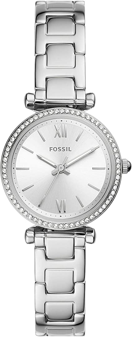 Fossil Women's Carlie Mini Silver-Tone Stainless Steel Quartz Watch