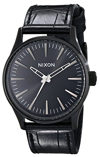 Nixon Men's A377 Sentry 38mm Stainless Steel Watch With Leather Band