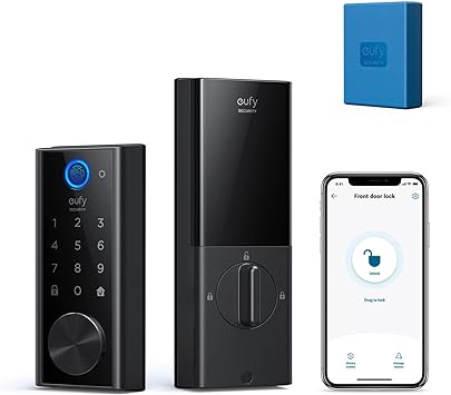 eufy Security Smart Lock Touch & Wi-Fi, Fingerprint Scanner, Keyless Entry Door Lock, Smart Wi-Fi Lock, Bluetooth Electronic Deadbolt   Rechargeable Battery