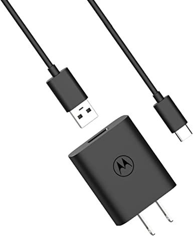 Motorola TurboPower 20 QC3.0 Charger with 6.6ft USB-A to USB-C Cable for Moto G Power (2020/2021/2022), G Stylus (2020/2021/5G), One 5G/5G UW/5G Ace/5G UW Ace, Edge/Edge