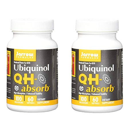 Jarrow Formulas Reduced Form CoQ10 Ubiquinol QH-Absorb High Absorption and Enhanced Stability 100 Milligrams 60 softgels (Pack of 2)