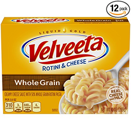 Velveeta Whole Grain Rotini & Cheese Dinner, 10-Ounce Boxes (Pack of 12)