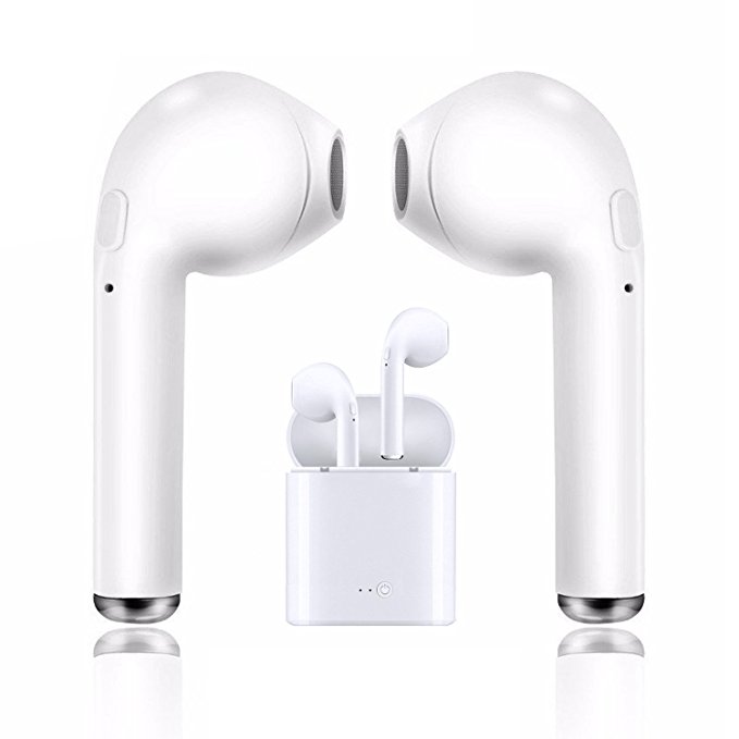 Wireless Headset, Bluetooth Headset Mini In-Ear Headphones Sports Headphones for iPhone X/8/7/6/6s and Most Android Smartphones (White)