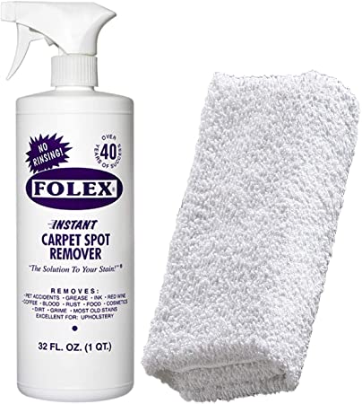 Cemko Cleaning Cloth   Folex Carpet Spray | Instant Rug and Carpet Spot Stain Remover Kit, 32oz