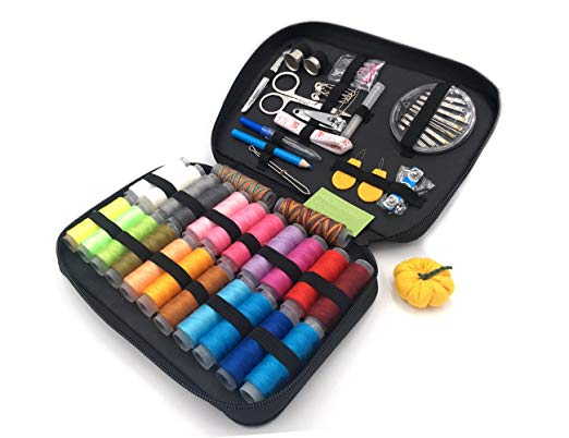 TerrificCorner Sewing Kit with 90 Sewing Accessories, 24 Spools of Thread -24 Color Sewing Supplies for Beginners, Traveler, Emergency, Kids, Summer Campers and Home