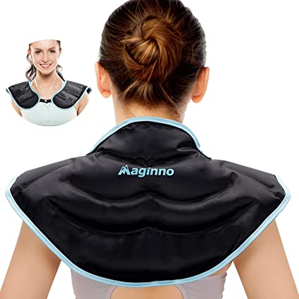 Maginno Neck Shoulder Ice Packs for Injuries Reusable,Gel Cold Pack Wrap for Upper Back Pain Relief,Cold / Heat Compress Therapy for Swelling, Bruises.Flexible Cold Gel Pack for Reducing Muscle Pain.