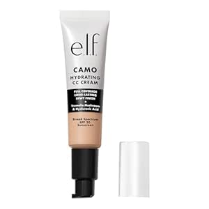 e.l.f. Hydrating Camo CC Cream, SPF 30, Color Correcting Full Coverage Foundation For A Dewy Finish, Vegan & Cruelty-Free, Light 205 N