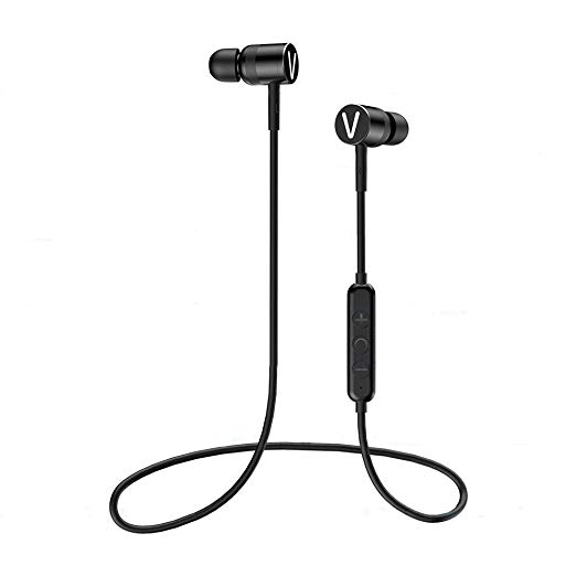 VKUSRA Bluetooth Headphones, Bluetooth 5.0 Wireless Magnetic Earphones with Mic, IPX4 Sweatproof Sports Headphones with CVC Noise Reduction, Up to 9 Hrs Playing Time In-ear Earbuds