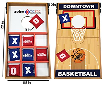 Elite Sportz Junior Bean Bag Toss Game - 2 Games On 1 Board, You Can Play Kids Cornhole Toss or Just Flip-It Over and Play Tic Tac Toe. 2 Active Indoor - Outdoor Games to Keep Kids Busy for Hours