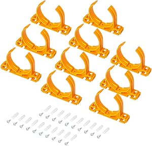 POWERTEC 70342-P2 Open Style Hangers for 2-1/2" Dust Collection Pipe and Hose with Multi Mounting Options, 10 PK