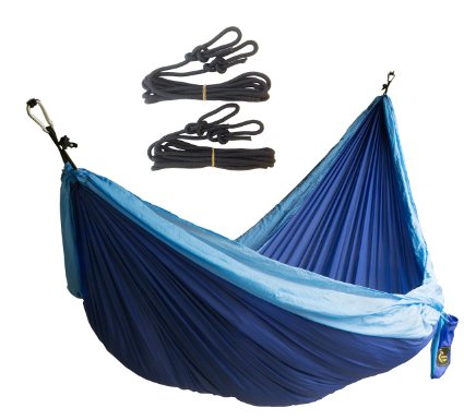 OPENING SALE 33 OFF Camping Parachute Silk Double Hammock FREE Ropes and Carabiners SWISS Design Portable for Travel Yard Beach Siesta Premium Quality SGSISO 9001 certified