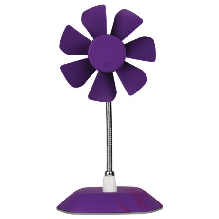 Arctic Breeze USB Desktop Fan with Flexible Neck and Adjustable Fan Speed, Purple (ABACO-BRZPP01-BL)