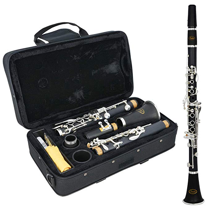 Sonata Student Bb Clarinet with Hard Case, Reed, Cleaning Cloth and Cork Grease