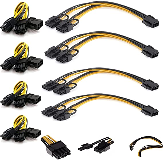 6 pin to 2 x PCIe 8 (6 2) pin Graphics Card,HOINCO PCI-e Express VGA Splitter Power Extension Cable(8Pack) …
