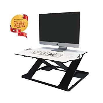 Posturite Opløft Standing Desk Converter | Sit-Stand Ergonomic Workstation, Adjustable Height Computer/Laptop Platform, Durable and Lightweight, Professional Modern Design, 78cm Wide, White