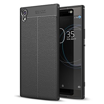 Sony Xperia XA1 Ultra Case, Ranyi [Full Body Leather Cover] [Anti-Slip] [Shock Absorption] Luxury Lightweight & Slim 360 Protective Leather Texture Case for Sony Xperia XA1 Ultra (black)