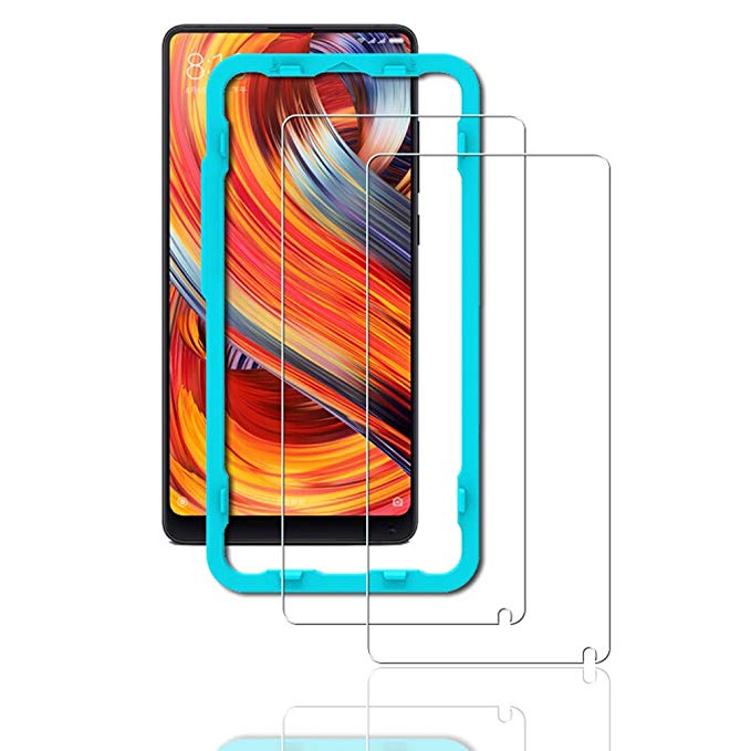 Ibywind 2PCS Pack Xiaomi Mi Mix2 Screen Protector,Bubble Free Installation Applicator Tempered Glass Screen Protector [Anti-Fingerprint] For Xiaomi Mix 2-Transparent