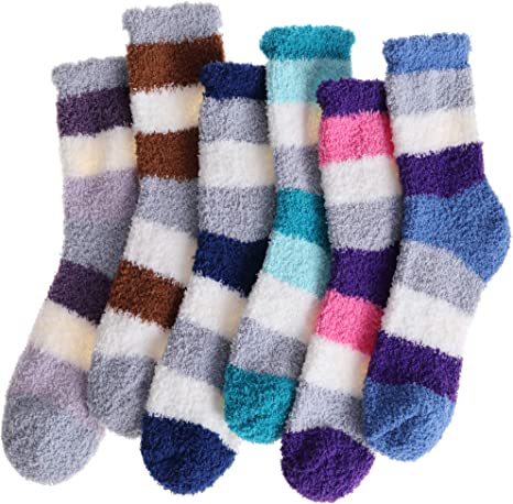 EBMORE Womens Fuzzy Socks Fleece Fluffy Cabin Plush Warm Sleep Soft Cozy Winter Adult Slipper Socks