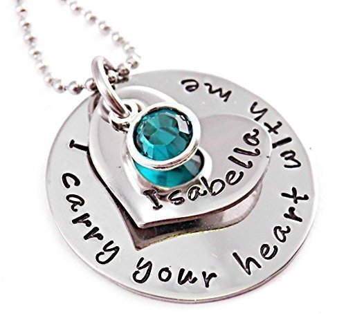 Carry Your Heart With Me - Personalized Memorial Necklace - Hand Stamped Jewelry