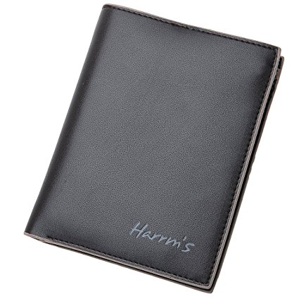 Harrms Best Handmade Genuine Leather for Men thin Bifold Wallet Italian Cowhide