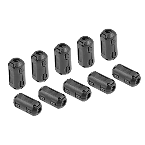 uxcell 3.5mm Ferrite Cores Ring Clip-On RFI EMI Noise Suppression Filter Cable Clip, Black 10pcs