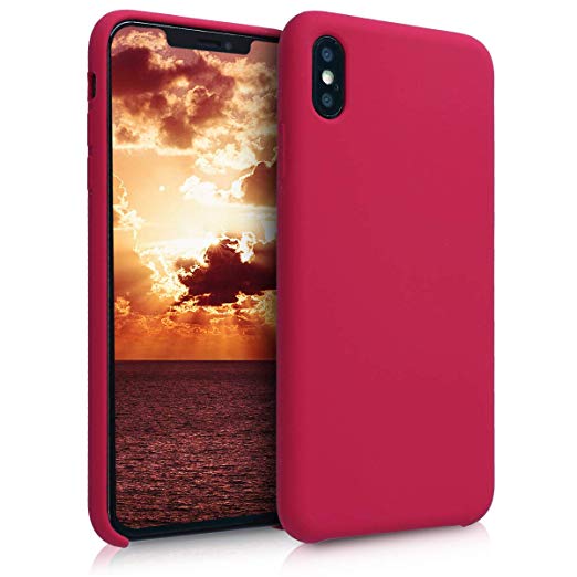 kwmobile TPU Silicone Case for Apple iPhone Xs Max - Soft Flexible Rubber Protective Cover - Fuchsia Matte