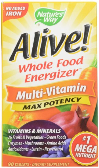 Natures Way Alive Whole Food Energizer Multivitamin Max Potency 90 Tabs