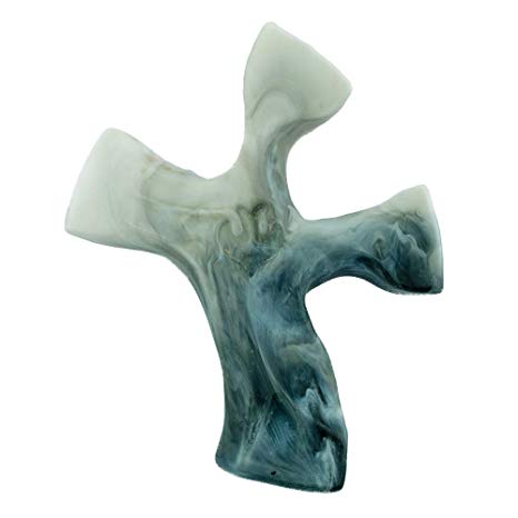 Clinging Cross - Cross Contours To the Human Hand - Made In USA (Gray Faux Marble)