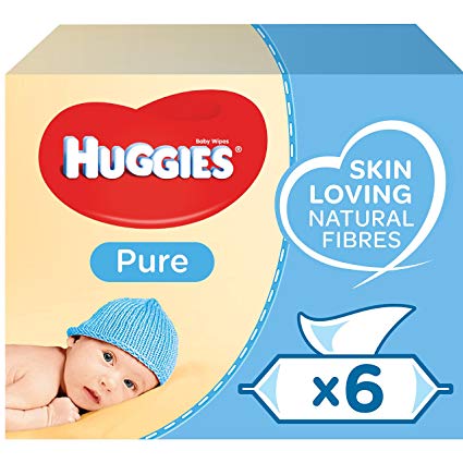 Huggies Pure Baby Wipes - 6 Packs (336 Wipes Total)