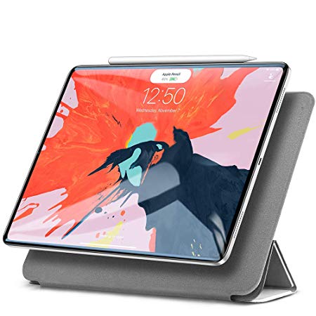 ESR Magnetic Attachment Smart Case for The iPad Pro 11" 2018, Trifold Stand Magnet Case, Auto Sleep/Wake, Rubberized Cover for The iPad Pro 11",Silver Gray