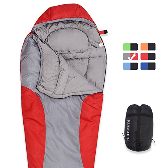 RUBEDER Envelope Mummy Sleeping Bags Perfect for 3-4 Season,0 Degree Sleeping Bags Great for Cold Weather Camping,Hiking,Backpacking Lightweight,Waterproof and Outdoor Activities at -7-17℃