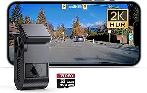 VIOFO VS1 2K Mini Dash Cam Vorne STARVIS 2 Sensor,32 GB Karte eingebaut, 5GHz Wi-Fi, Sprachsteuerung, 2560 x 1440P Dash Camera für Auto, GPS Eingebaut, HDR Autokamera, Sprachausgabe, Parküberwachung