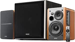 Edifier R1280T Powered Bookshelf Speakers with T5 Powered Subwoofer Bundle - Studio Monitor Speaker Set with 2.0 Active Near Field Monitors & 8-inch 70W RMS Subwoofer - Wooden Enclosure