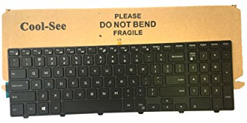 Cool-See Laptop replacement Backlit keyboard with frame for Dell Inspiron 15 3541 3542 3543 3551 3558 5542 5545 5547 5548 5551 5555 5558 G7P48 0G7P48 black