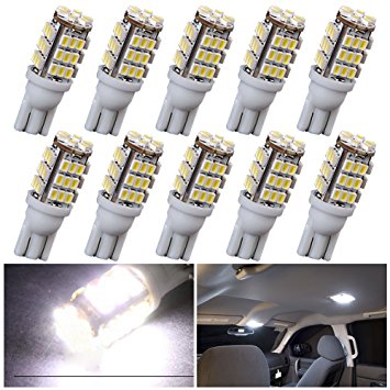 YINTATECH T10 Wedge 42-SMD LED Pure White Backup Reverse Interior Light Bulbs 168 192 2825 194 921 (Pack of 10)
