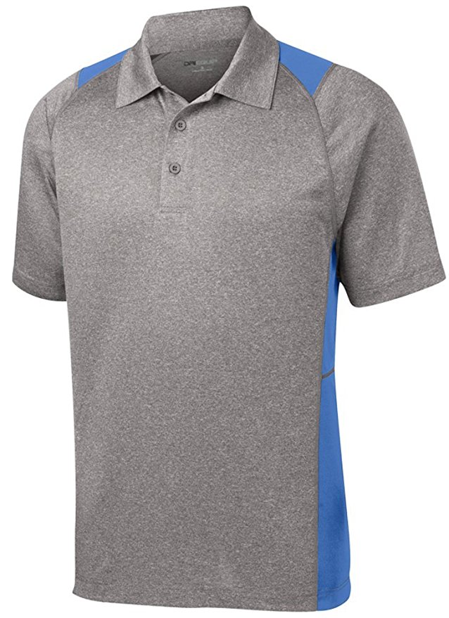 DRI-EQUIP Moisture Wicking 2-Color Athletic Polos in 10 Colors. XS-4XL