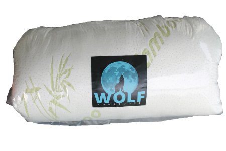 Bamboo Pillow-Wolf Home Goods Shredded Memory Foam Hotel Quality Pillow-Zipper Stay Cool Bamboo Cover-Queen Hypoallergenic Pillow Relieves Snoring Insomnia Asthma Neck Pain TMJ Migrains King