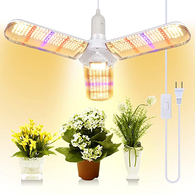 150W LED Grow Light Bulb 414 LEDs Sunlike Full Spectrum Foldable Plant Grow Light with Extension Hanging Pendant Light Cord Cable, Warm Led Grow Lamp for Indoor Plants| E27 Base