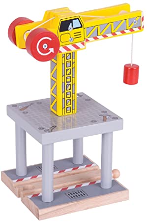 Bigjigs Rail Magnetic Big Yellow Crane - Other Major Wooden Rail Brands are Compatible