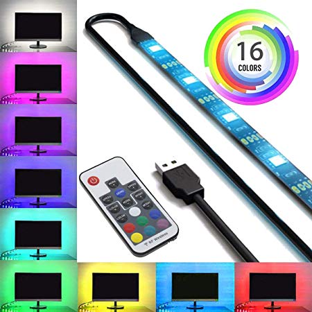SPE USB LED Light Strip with RF Remote Control - X-Large (78" / 2m) - Multi-Color RGB 5050 - Dimmer Controller, 3M Adhesive Tape for Home, Kitchen, TV Backlight, Computer, Monitor