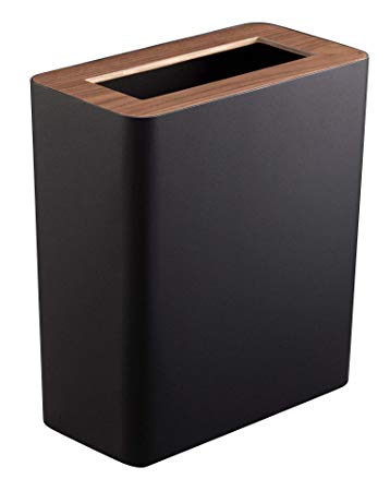 Red Co. Rectangular Modern Trash Can, Rubbish Bin Wastebasket Receptacle Garbage Container, for Office Home Bathroom, Black, 11 Inches