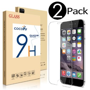 iPhone 6 Screen Protector, COCOFU (2 Pack) [3D Touch Compatible-Tempered Glass] Ultra Thin Glass Screen Protector Works with iPhone 6 / 6S 4.7 Inch and Most Protective Cases [Lifetime Warranty]
