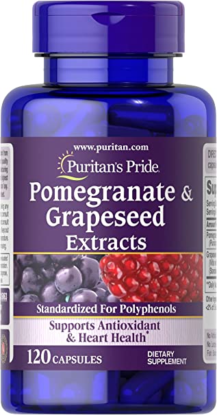 Pomegranate 400mg & Grapeseed Extract, Supports Heart Health, 120 County, by Puritan's Pride
