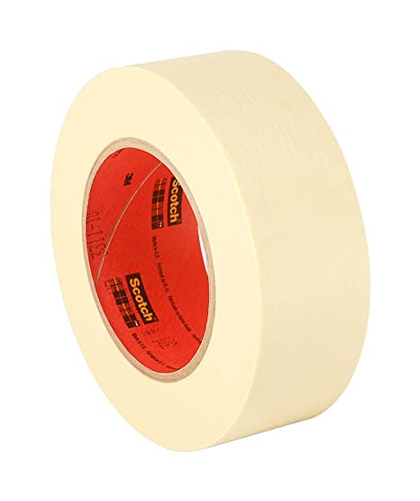 3M - 201  2" x 60yd General Use 201  Masking Tape - 2 in. (W) x 180 ft. (L) Crepe Masking Tape Roll with Solvent Free Rubber Adhesive Natural