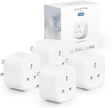 Meross Smart Plugs that Work with Alexa,Wifi Plug,Smart Home Amazon Plug,Google Home Wireless Socket,Remote Control Plug Socket UK 13A (4PACK)