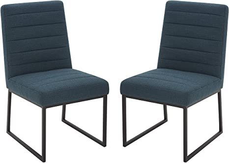 Amazon Brand – Rivet Decatur Modern Upholstered Dining Chair, 21"W, Set of 2, Juniper
